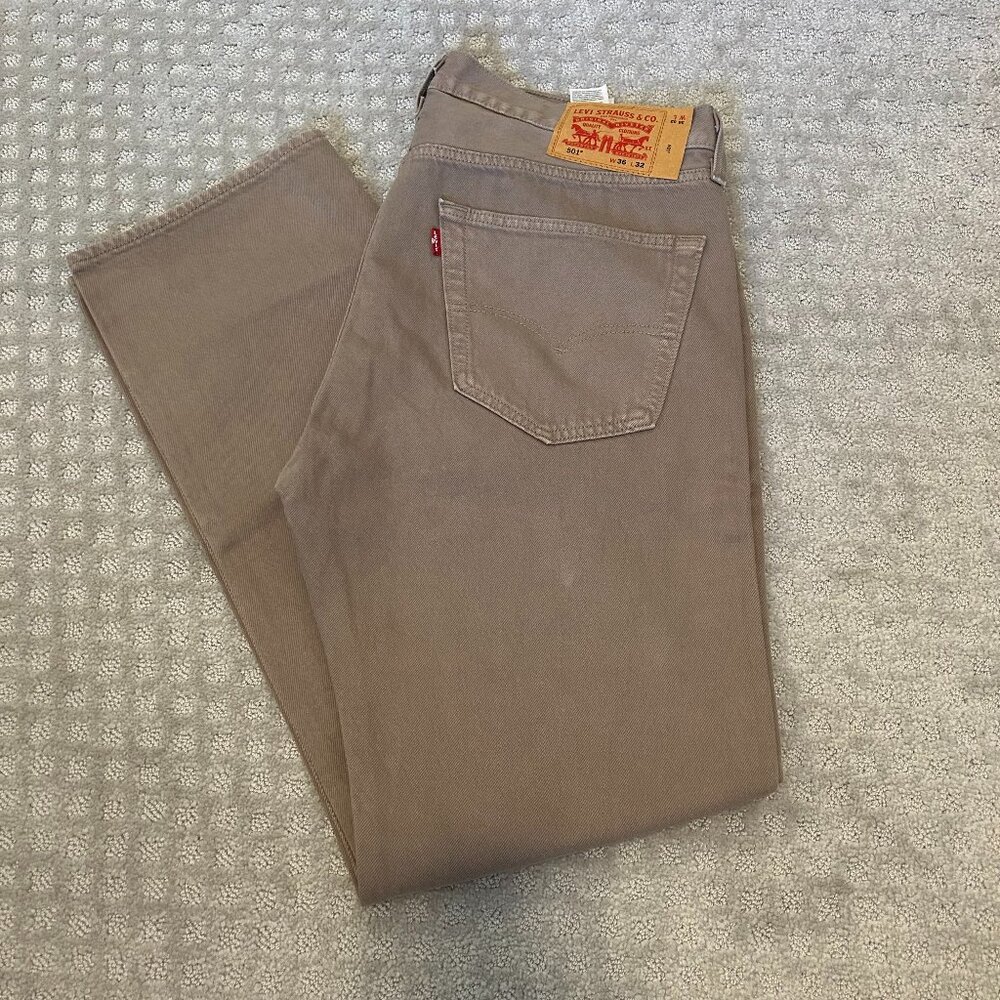 Men's Levi's 501 Original-Fit Jeans, Beige, 36X32